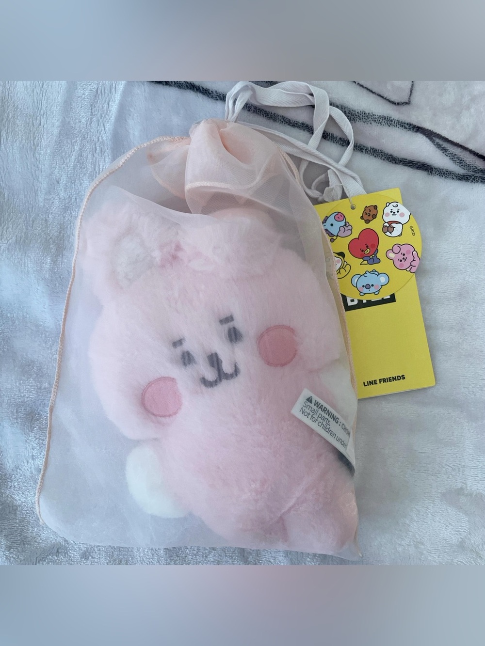 Bundle: Official BT21 Line Friends - Baby Fur Standing Doll (Cooky & TATA & RJ)